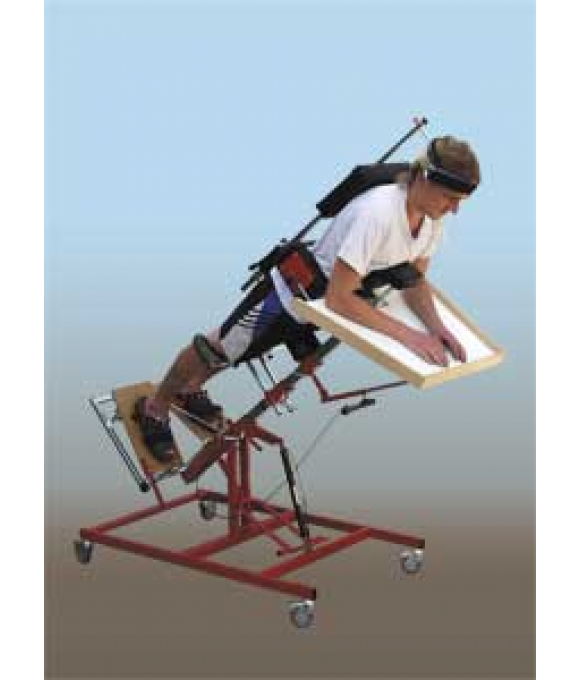 POSITIONING DEVICE - ADJUSTABLE AND MOBILE VERTICAL POSITIONING STAND, type MIREK for Children and Adults