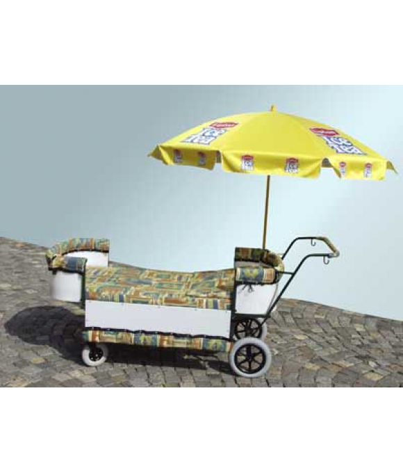 INDIVIDUALLY ADJUSTABLE PRAM TO TRANSPORT LYING PATIENTS